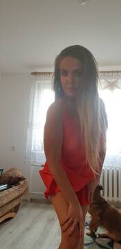 Woman in red